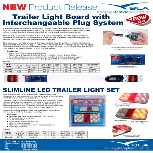 Trailer Light Board with Interchangeable Plug System