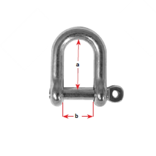 Standard 'D' Shackle - Stainless Steel Captive Pin