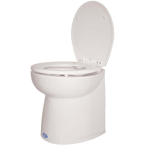 12 Volt Fresh Water Deluxe Silent Flush Electric Toilet 17" Household Height Vertical Back