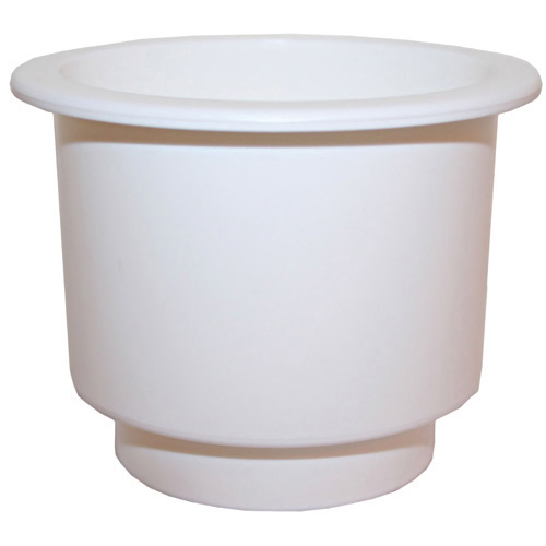 Recessed Drink Holder - White - Large Dual Size - Plastic