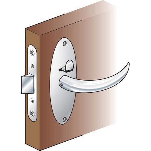 Compact Chrome Door Lock Set - Door Thickness: 19-22mm