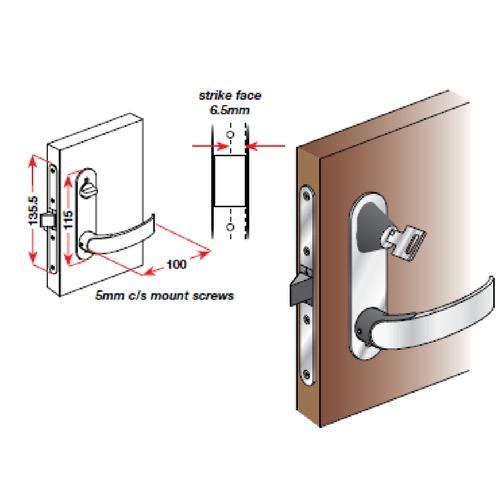 Offshore Mortise Door Lock Set - Suits Door Thickness 22-27mm