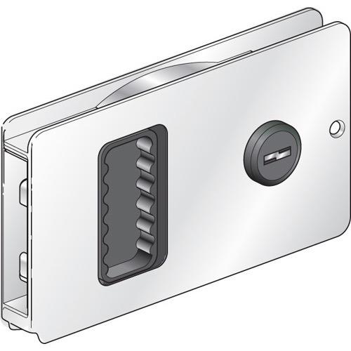 Flush Sliding or Bi-fold Door Lock - 28 x 16mm - White Powder Coated Aluminium
