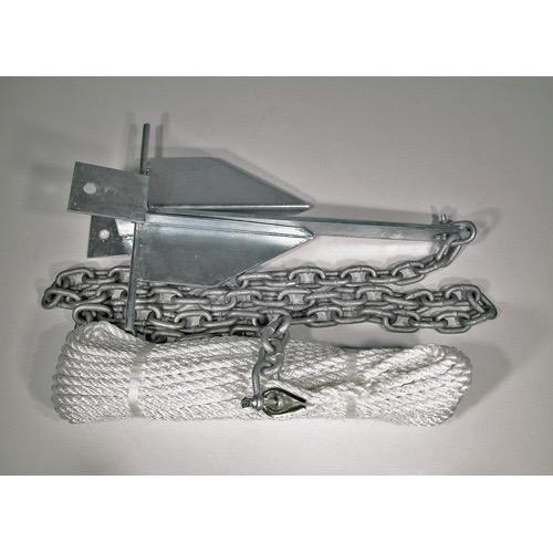 Sand Anchoring Kit - Galvanised (No Box) - Anchor Size: 10S - Chain Length: 4mm - Rope Length: 50m - Rope Dia: 10mm