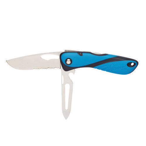Offshore  Sailing Knife (Serrated Blade) w/ Shackle Key & Spike - Blue/Black