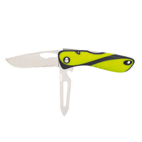 Offshore Sailing Knife (Serrated Blade) w/ Shackle Key & Spike - Fluorescent/Black