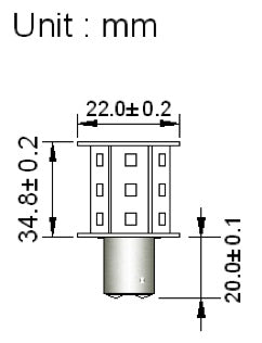 BAY15D 18 LEDs Nav o/set pins 8-30V DC