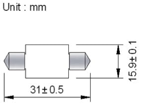 31mm Festoon 4 LEDs 8-30V DC