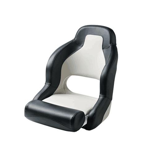 PILOT Sports Helm seat with flip-up squab - Black and White