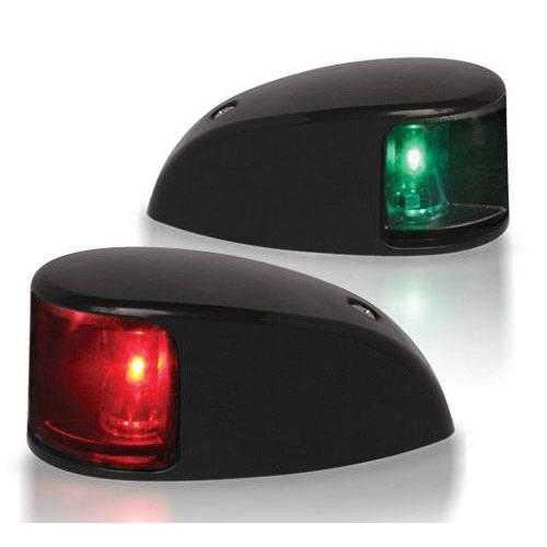 Compact 2NM NaviLED Deck Mount Port & Starboard (Pair) Black Shroud, Coloured Lens