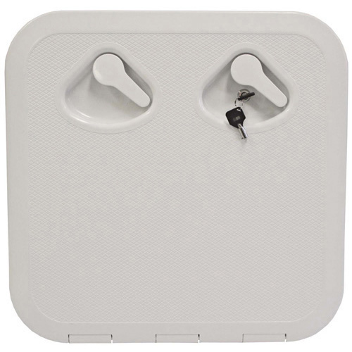 Deluxe Model Opening Storage Hatch - White - Flush Type With Key Lock - 380 x 380mm
