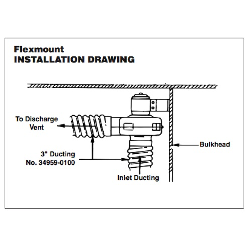 Blower - Extra Heavy Duty - Flex Mount - 100mm - 12V - 7.0 m3/minute