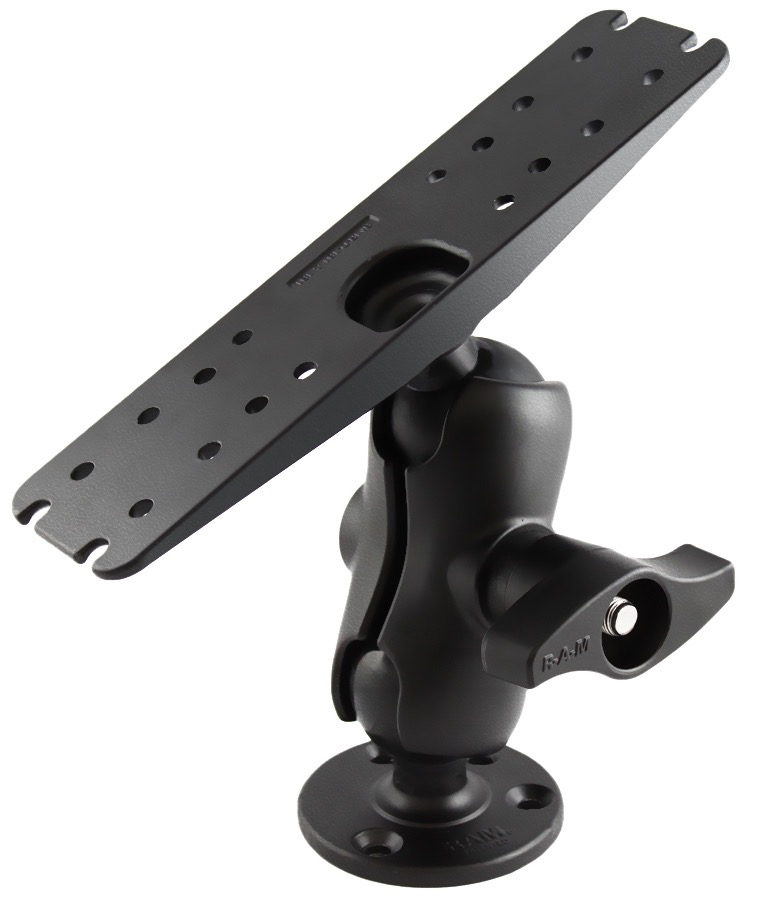 RAM D Size 2.25" Diameter Ball Mount with 11" X 3" Rectangle Plate, & 3.68" Round Plate