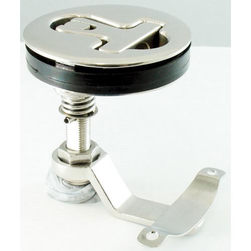 T Floor Hatch Catch - Cast Stainless Steel - 79mm Face Dia