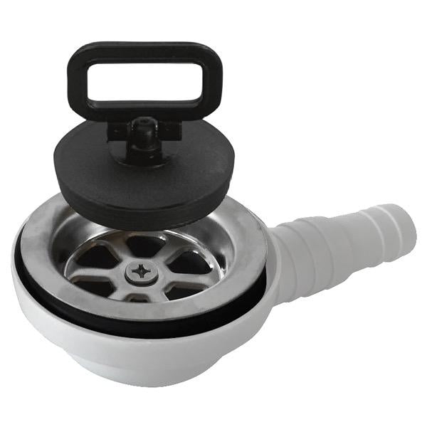 Replacement Sink Waste w/ Cap - 90 Degree - To suit 20-25mm Pipe - Cut Out 50mm