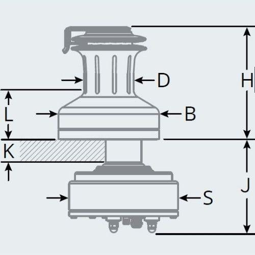 Full Stainless Steel 24V Electric Winch - Compact Motor Below Deck