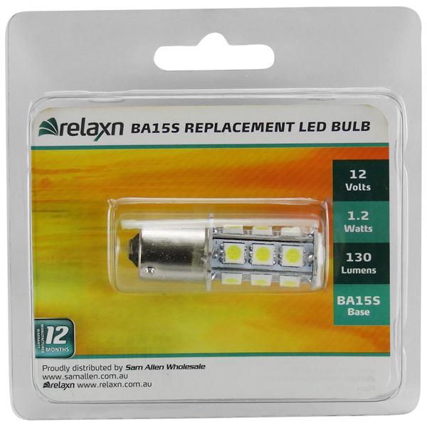 12V 1.2W Replacement LED BA15S Cool White - Parallel Pin Type