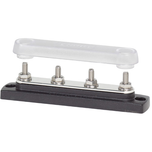 Common 150A BusBar - Four 1/4" - 20 Studs  with Cover