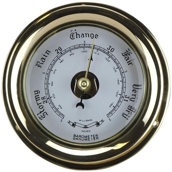 Polished or Chromed Brass Barometer