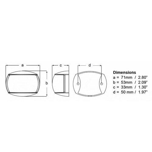 2NM BSH NaviLED Stern Navigation Lamp - Black Shroud - Clear Lens (120mm Cable)