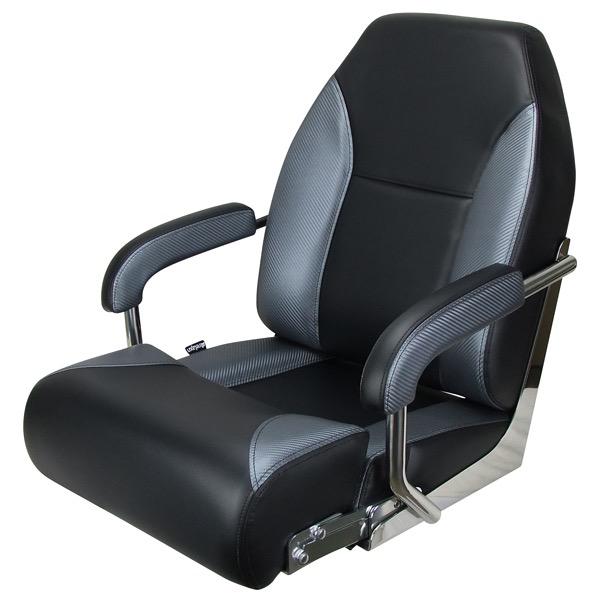 Pelagic Series High Back Flip-Up Seat - Black/Grey Carbon