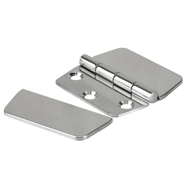 Strap Stamped/Cover Stainless Steel Hinge - 74mm(L) x 74mm(W) - 6 Holes