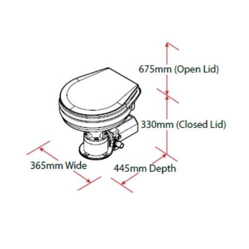 Standard Electric Toilet - Small Bowl - 12V - Soft Close Seat