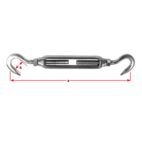 Open Body Turnbuckle - Stainless Steel Hook and Hook