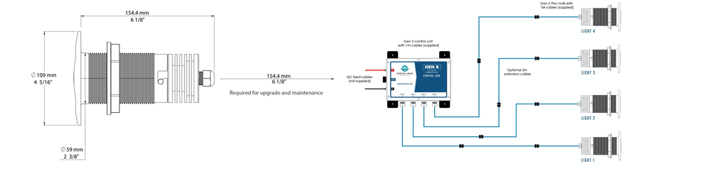 9 Series LED Underwater Light - Generation 5 (Note: Requires Control Box Purchased Seperately)