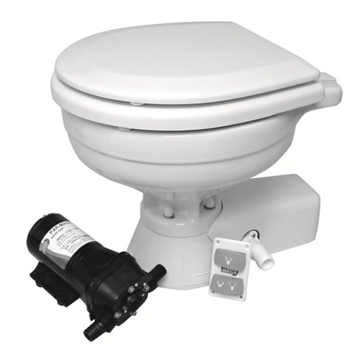 37245 Series Quiet Flush Electric Toilet - Salt Water - 24V - Large Size