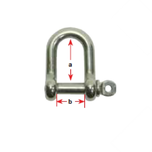 Standard 'D' Shackle - Stainless Steel (Bulk Packed Item)