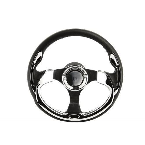 Steering wheel ARGENTUS, Black w/ Chrome Inserts - Dia: 320mm