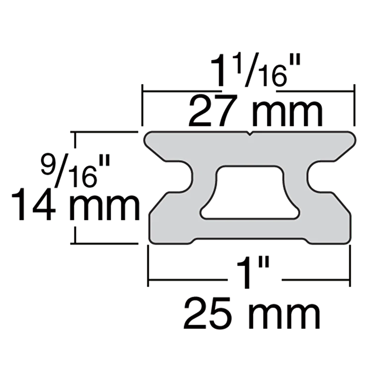 27mm Low-Beam Track - 12', 4" Hole Spacing