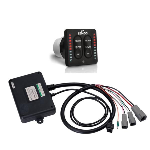 Trim Tab Switch Kit - 12/24V LED Integrated Switch Kit (Single) - 2 Piece Kit - Suits Single Actuator