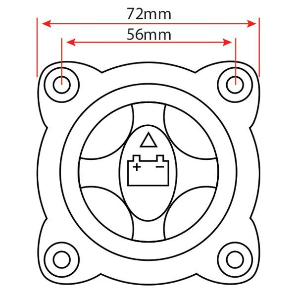 Battery Master Switch Rotary Style w/ 2 Positions - Flush Mount