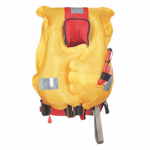 Crewfit 150N Junior Lifejacket - Auto- Harness - Fiery Red