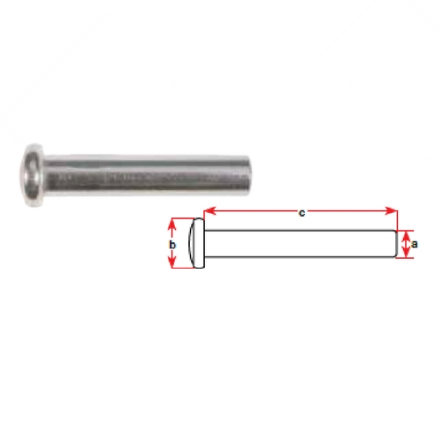 Button Head End Terminal - Stainless Steel