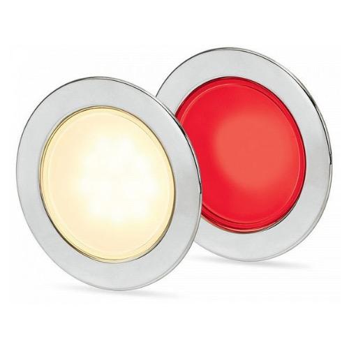 9-33V DC EuroLED 95 Gen 2 Round Downlight - Recess Mount w/ Spring Clip - Warm White/Red Light