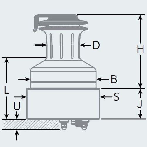 Full Stainless Steel 24V Electric Winch - Compact Motor Above Deck