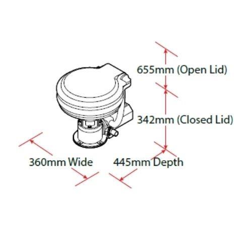 Standard Electric Toilet - Small Bowl - 24V - Standard Seat