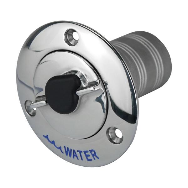 Lockable Stainless Steel Water Deck Filler - Straight - 38mm - 1-1/2"