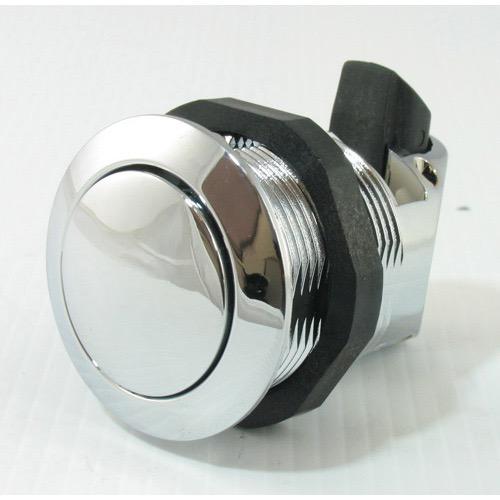 Push To Close Chrome Catch - 37mm Face Dia. - S/S Keeper