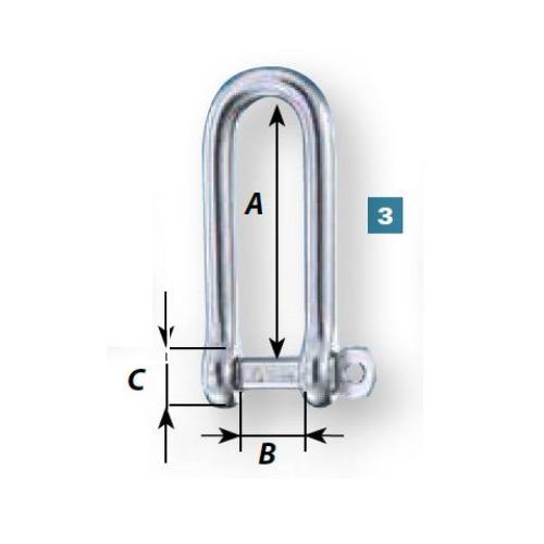 Captive Long D Shackle