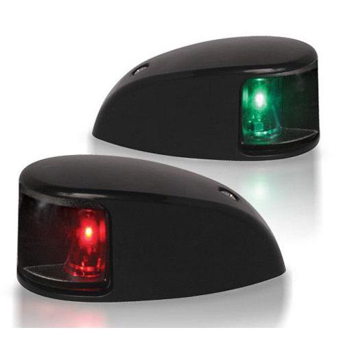 Compact 2NM NaviLED Deck Mount Port & Starboard (Pair) Black Shroud, Clear Lens