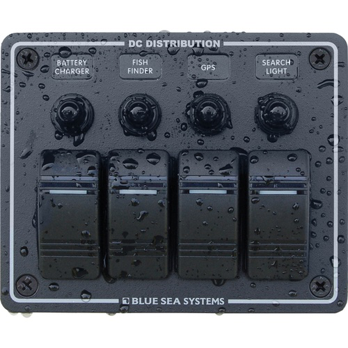 Water Resistant Circuit Breaker Panel 4 Position-Black