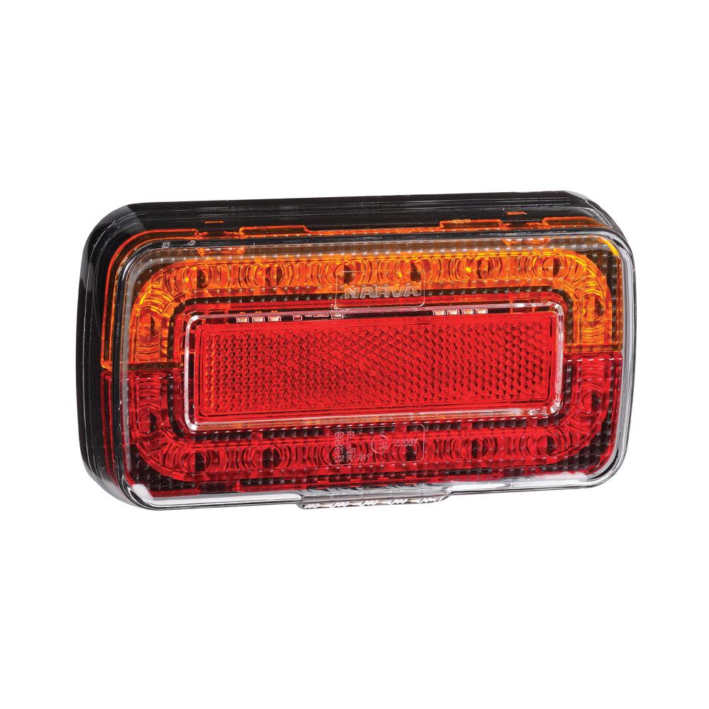 12V L.E.D Slimline Rear Stop/Tail, Direction Indicator w/ Licence Plate Lamp, In-Built Retro Reflector & 0.5m Cable w/ Connector