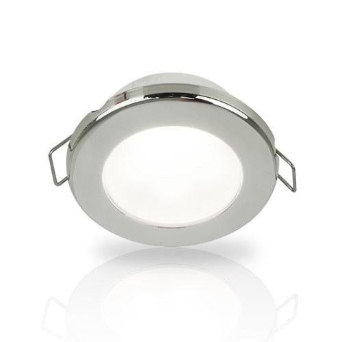 White EuroLED 75 LED Down Light w/ Spring Clip - 24V DC, 316 Stainless Steel Rim