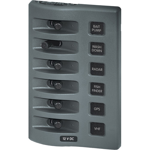 WeatherDeck 12V DC Waterproof Switch Panel -  6 Positions