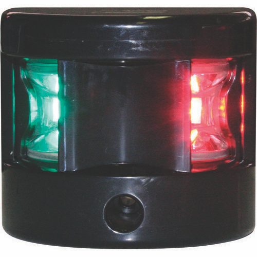 LED Bi-Colour Navigation Light - Black Vertical Mount - 12V