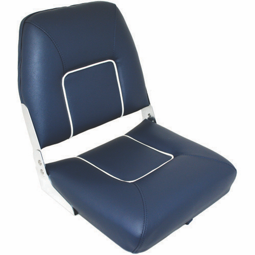 Bosun Folding Upholsted Seat Dark Blue with White Centre Piping